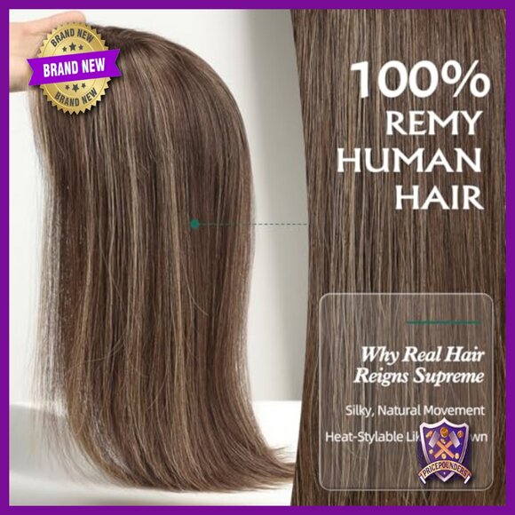 14 Inch Human Hair Topper Lace Front 6x6 Cap Thinning Hair Cover main image 6